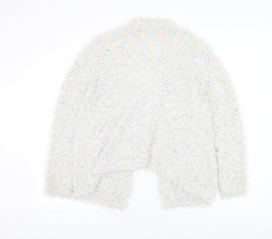 BHS Womens Ivory Square Neck Polyester Cardigan Jumper Size 14