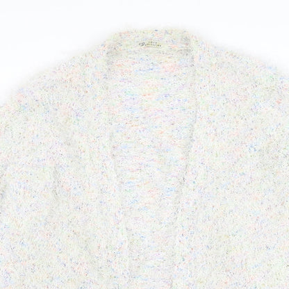 BHS Womens Ivory Square Neck Polyester Cardigan Jumper Size 14