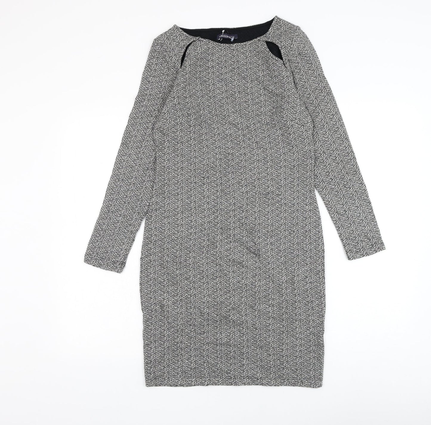 Marks and Spencer Womens White Cotton Pencil Dress Size 10 Square Neck Pullover
