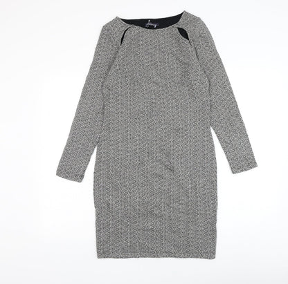 Marks and Spencer Womens White Cotton Pencil Dress Size 10 Square Neck Pullover