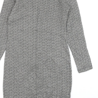 Marks and Spencer Womens White Cotton Pencil Dress Size 10 Square Neck Pullover