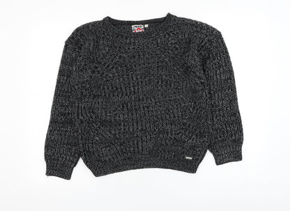 Lee Cooper Womens Grey Round Neck Acrylic Pullover Jumper Size 10