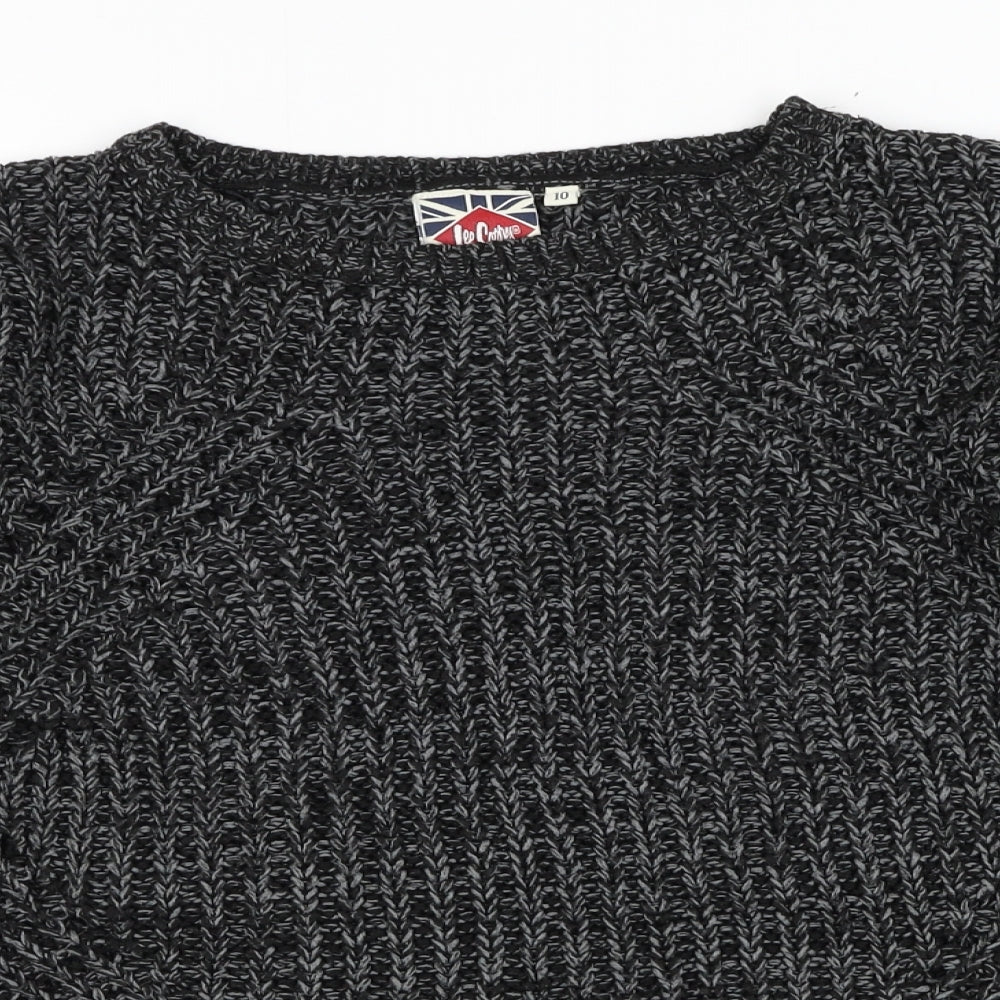 Lee Cooper Womens Grey Round Neck Acrylic Pullover Jumper Size 10