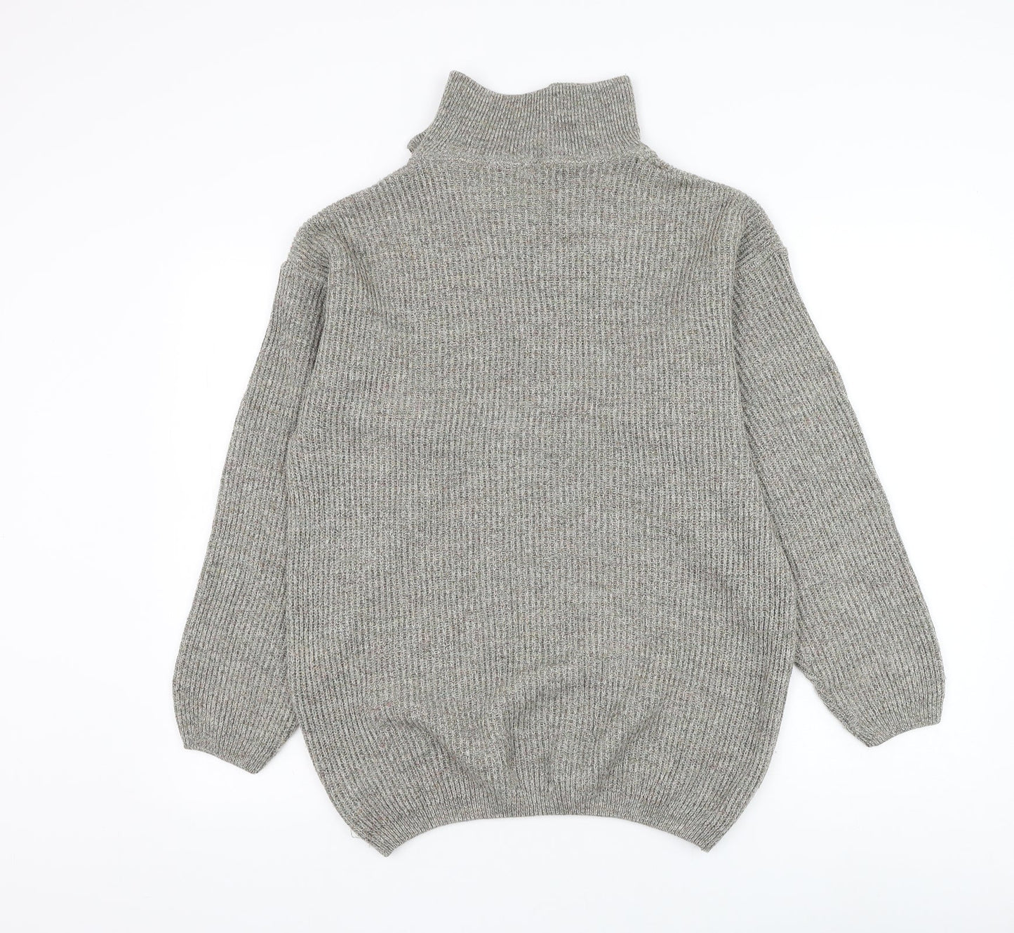 Club Member Mens Green Roll Neck Acrylic Henley Jumper Size S
