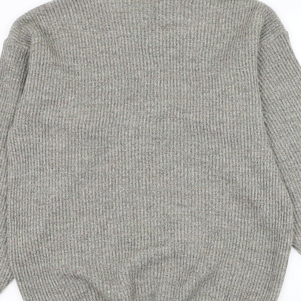 Club Member Mens Green Roll Neck Acrylic Henley Jumper Size S