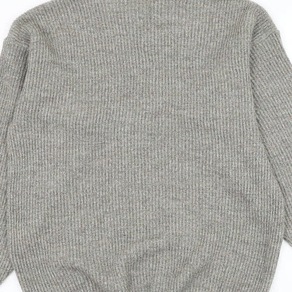 Club Member Mens Green Roll Neck Acrylic Henley Jumper Size S