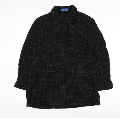 KS. Selection Womens Black Check Jacket Blazer Size 14 Button