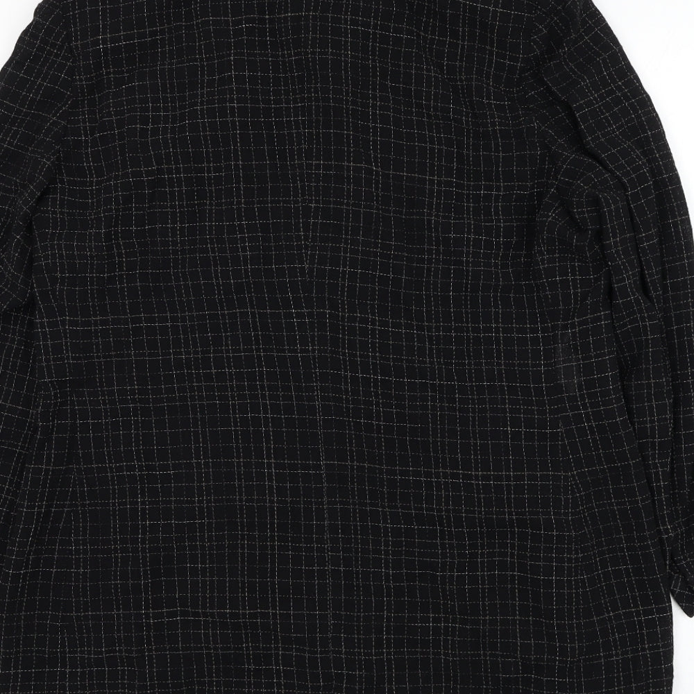 KS. Selection Womens Black Check Jacket Blazer Size 14 Button