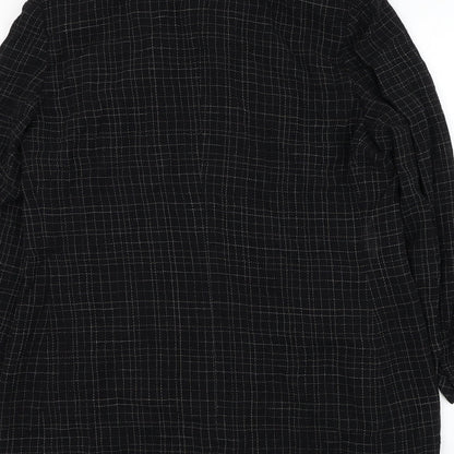 KS. Selection Womens Black Check Jacket Blazer Size 14 Button