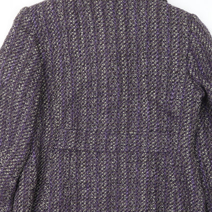 George Womens Purple Geometric Jacket Coatigan Size 8
