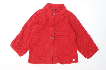 Womens UK Size 8 Betty Barclay Red Cardigan Jumper