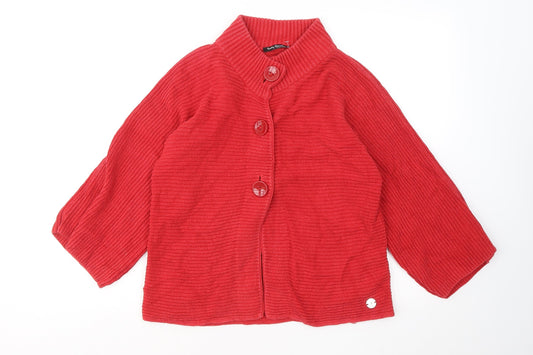 Womens UK Size 8 Betty Barclay Red Cardigan Jumper