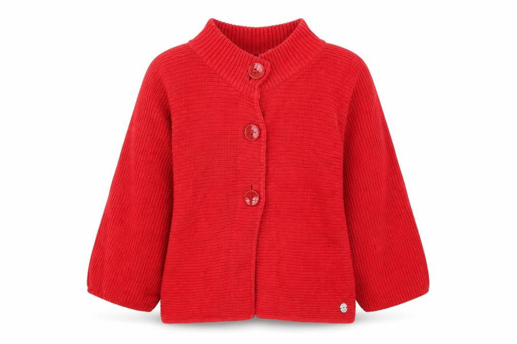 Womens UK Size 8 Betty Barclay Red Cardigan Jumper