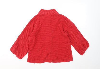 Womens UK Size 8 Betty Barclay Red Cardigan Jumper