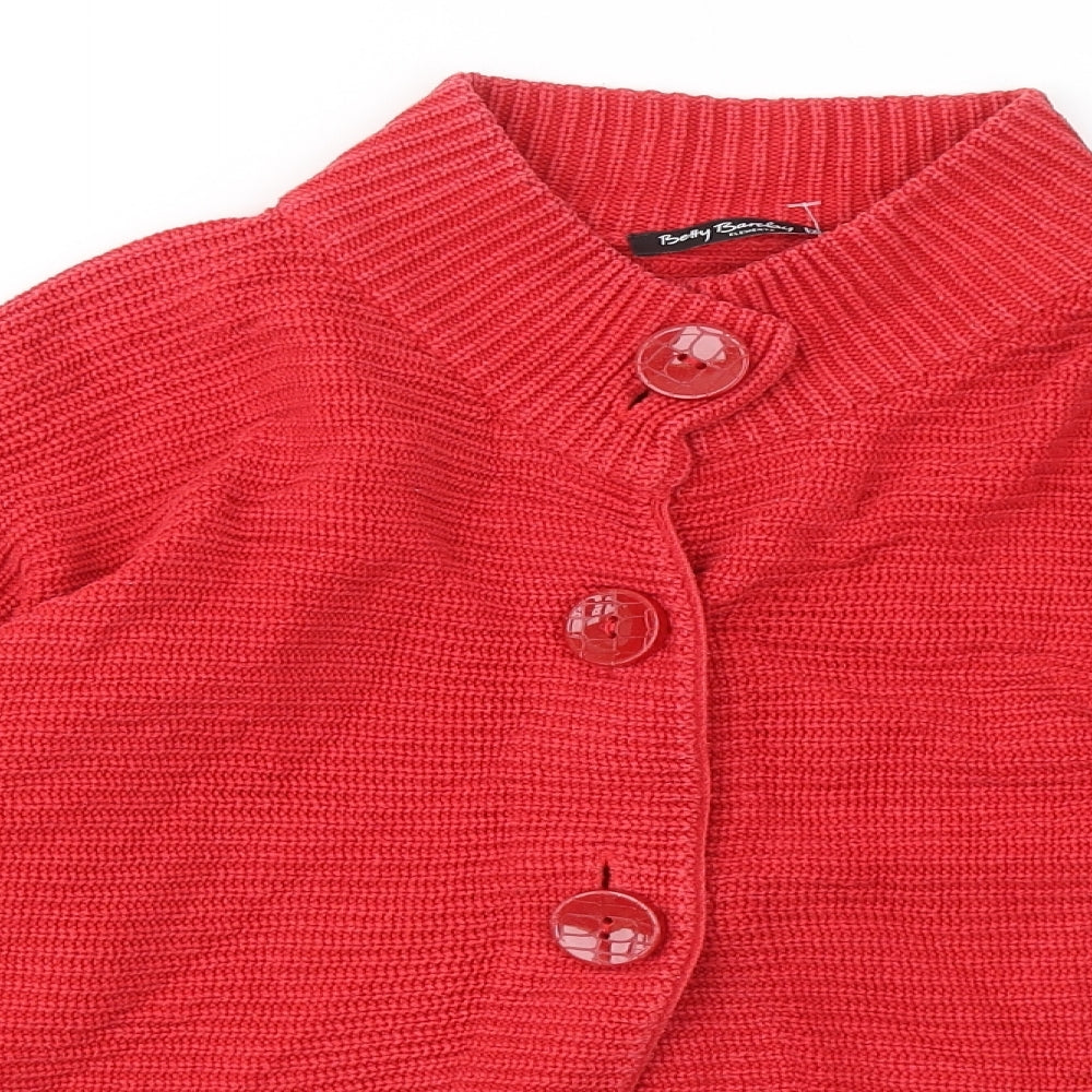 Womens UK Size 8 Betty Barclay Red Cardigan Jumper