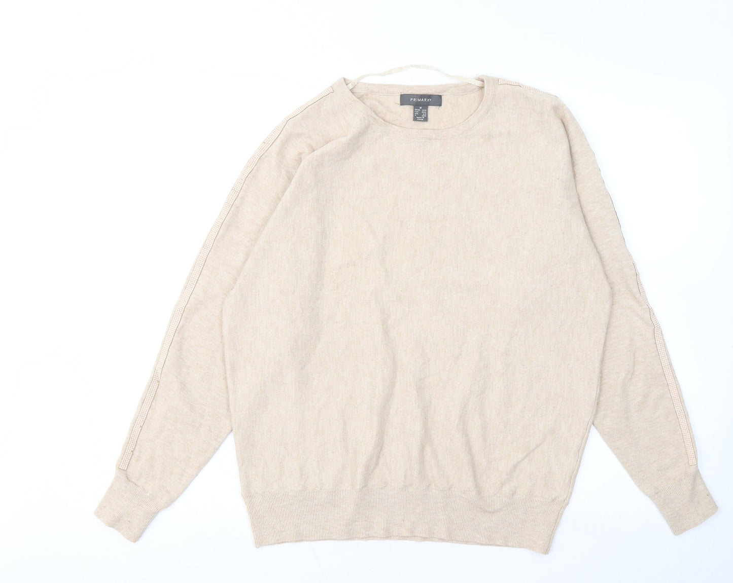 Primark Womens Beige Round Neck Polyester Pullover Jumper Size 12