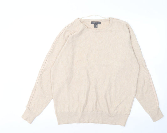 Primark Womens Beige Round Neck Polyester Pullover Jumper Size 12