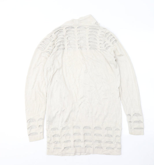 Womens UK Size 8 Marks and Spencer Beige Cardigan Jumper