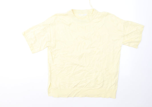 Primark Womens Yellow Round Neck Viscose Pullover Jumper Size 10