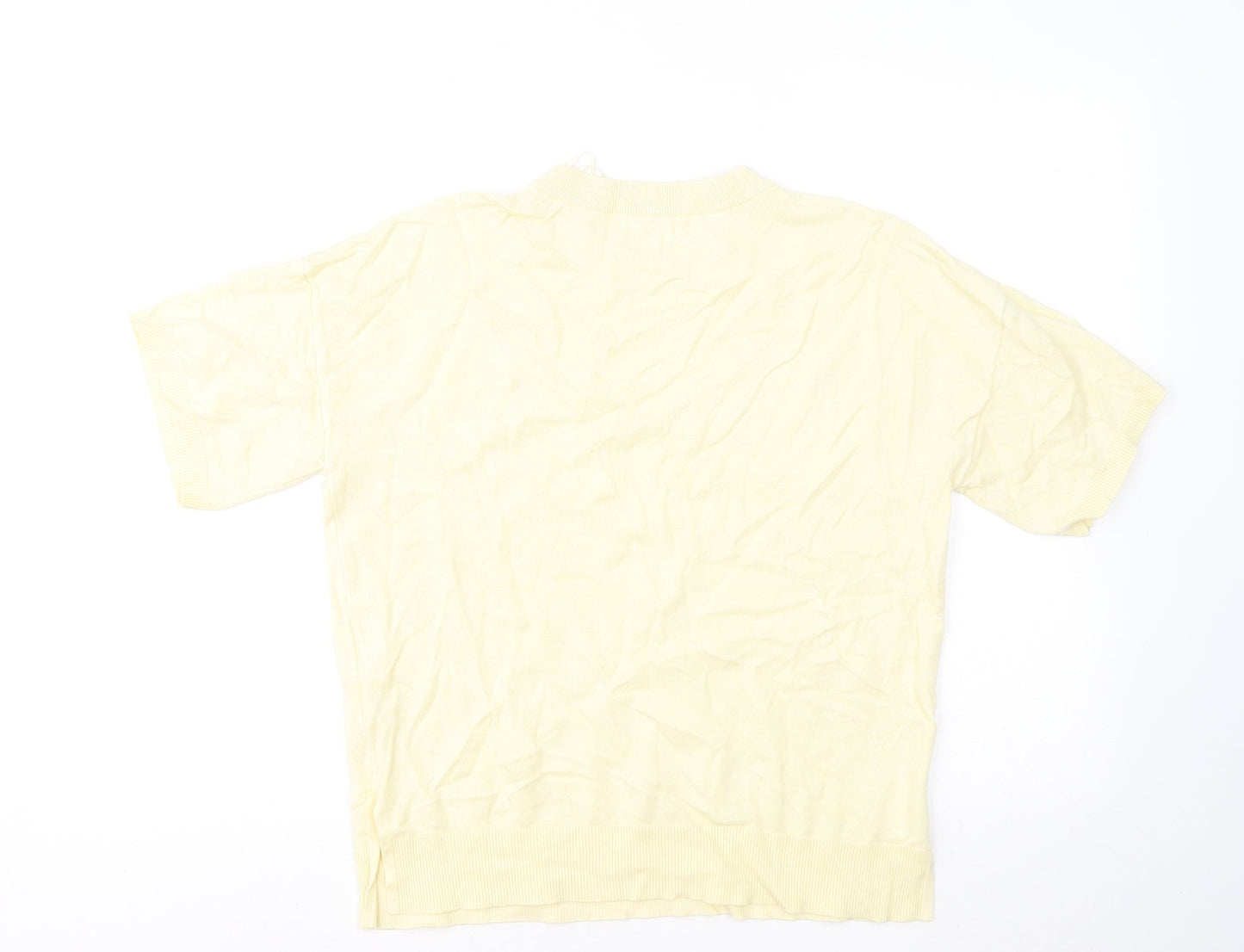 Primark Womens Yellow Round Neck Viscose Pullover Jumper Size 10