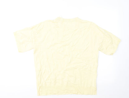 Primark Womens Yellow Round Neck Viscose Pullover Jumper Size 10