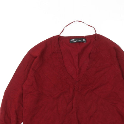 Womens UK Size XL Zara Red Pullover Jumper