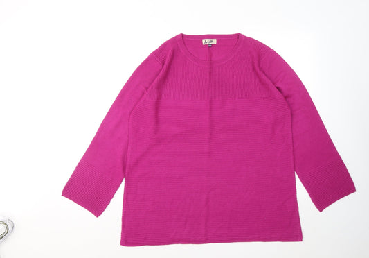 ARISTA Womens Pink Round Neck Acrylic Pullover Jumper Size 14