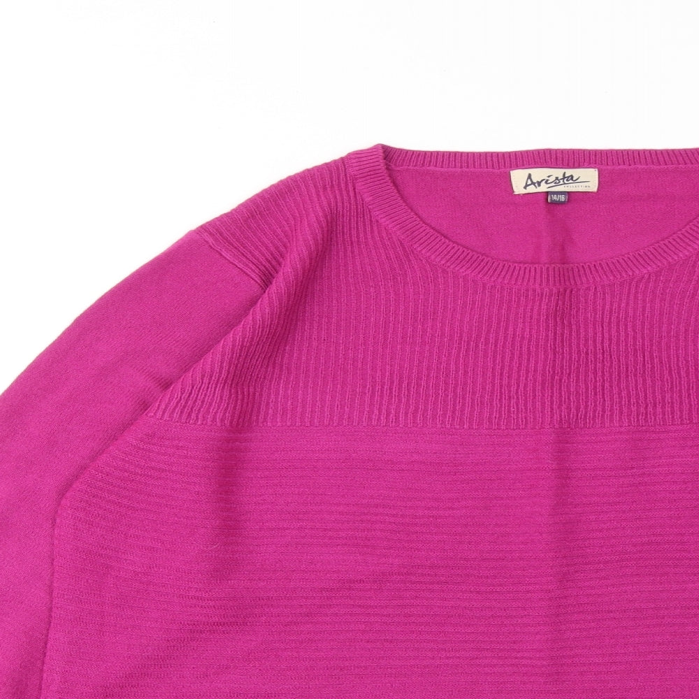 Womens UK Size 14 ARISTA Pink Pullover Jumper