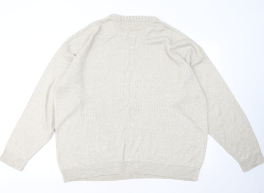 BHS Womens Brown Round Neck Acrylic Pullover Jumper Size XL