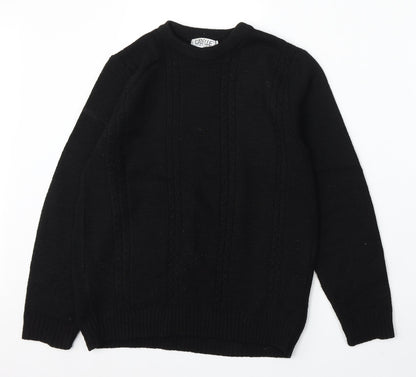 Gazelle Womens Black Round Neck Acrylic Pullover Jumper Size XL