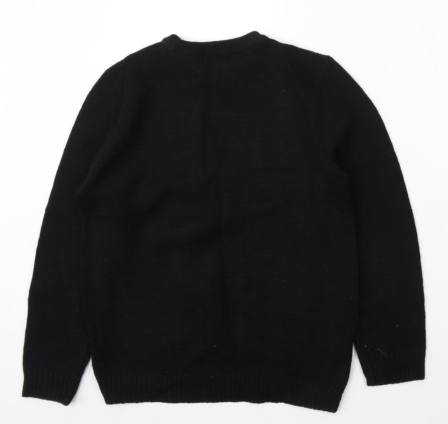 Gazelle Womens Black Round Neck Acrylic Pullover Jumper Size XL