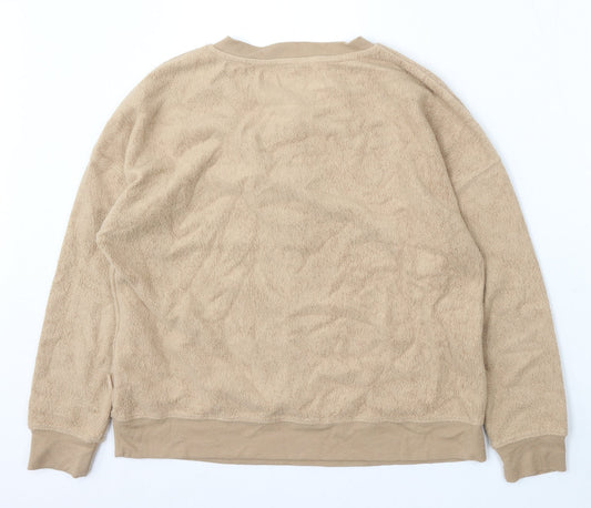 Primark Womens Beige Round Neck Polyester Cardigan Jumper Size 10