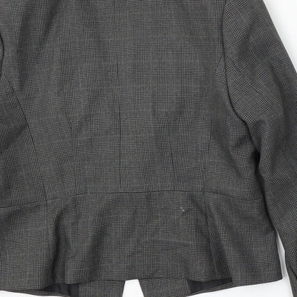 Marks and Spencer Womens Grey Plaid Polyester Jacket Suit Size 14