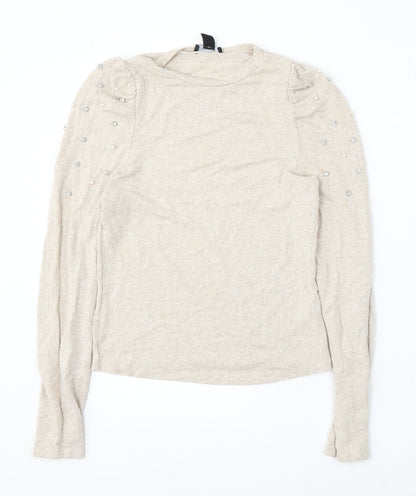 Womens UK Size 10 New Look Beige Pullover Jumper