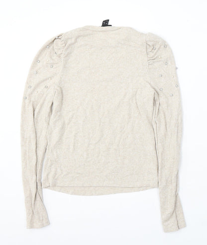 Womens UK Size 10 New Look Beige Pullover Jumper