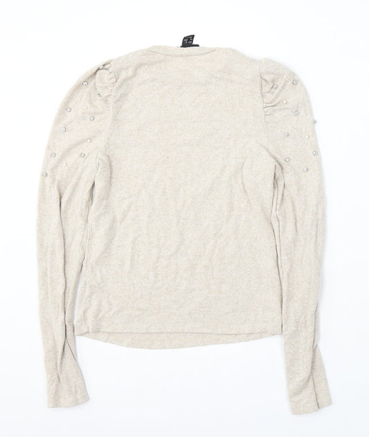 Womens UK Size 10 New Look Beige Pullover Jumper