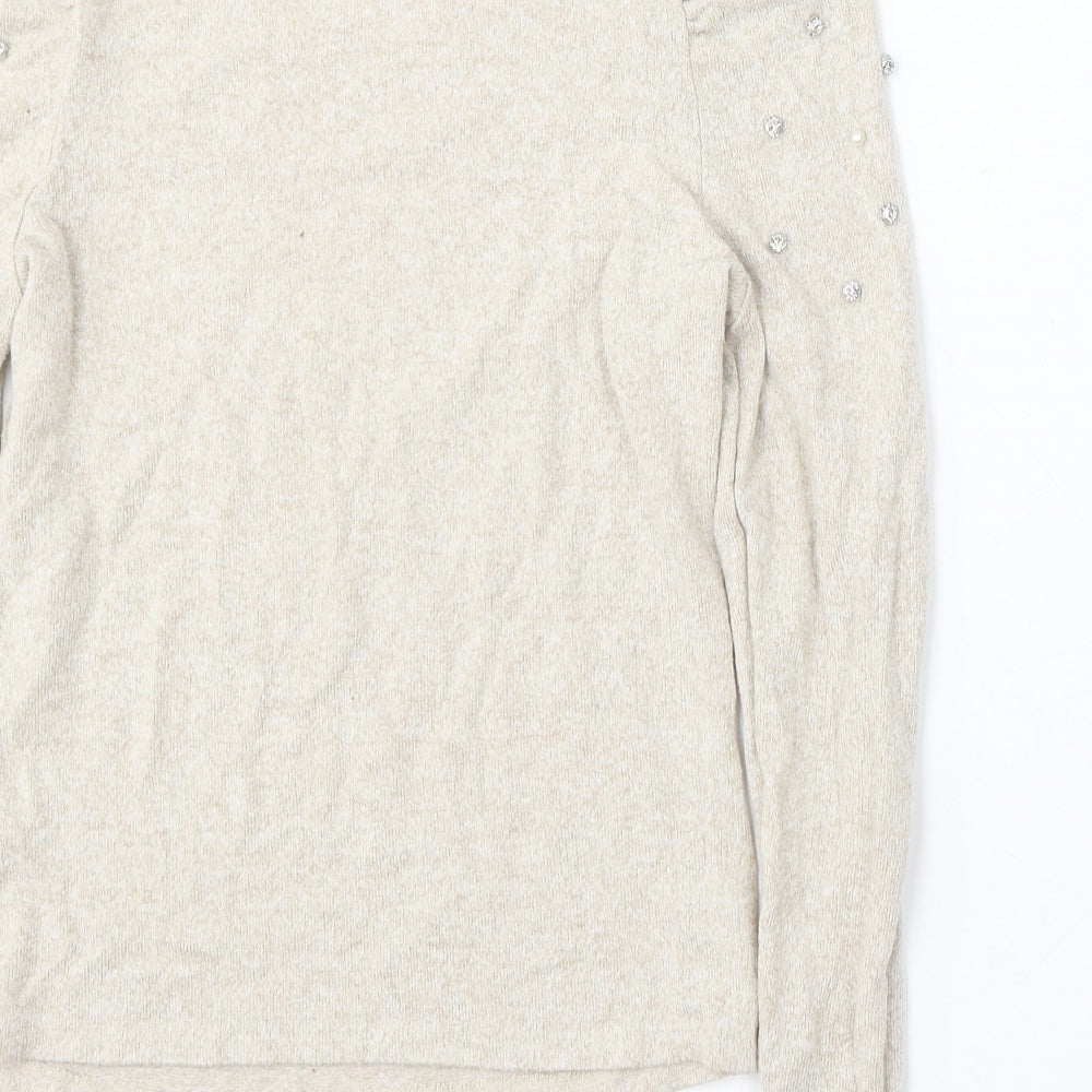 Womens UK Size 10 New Look Beige Pullover Jumper