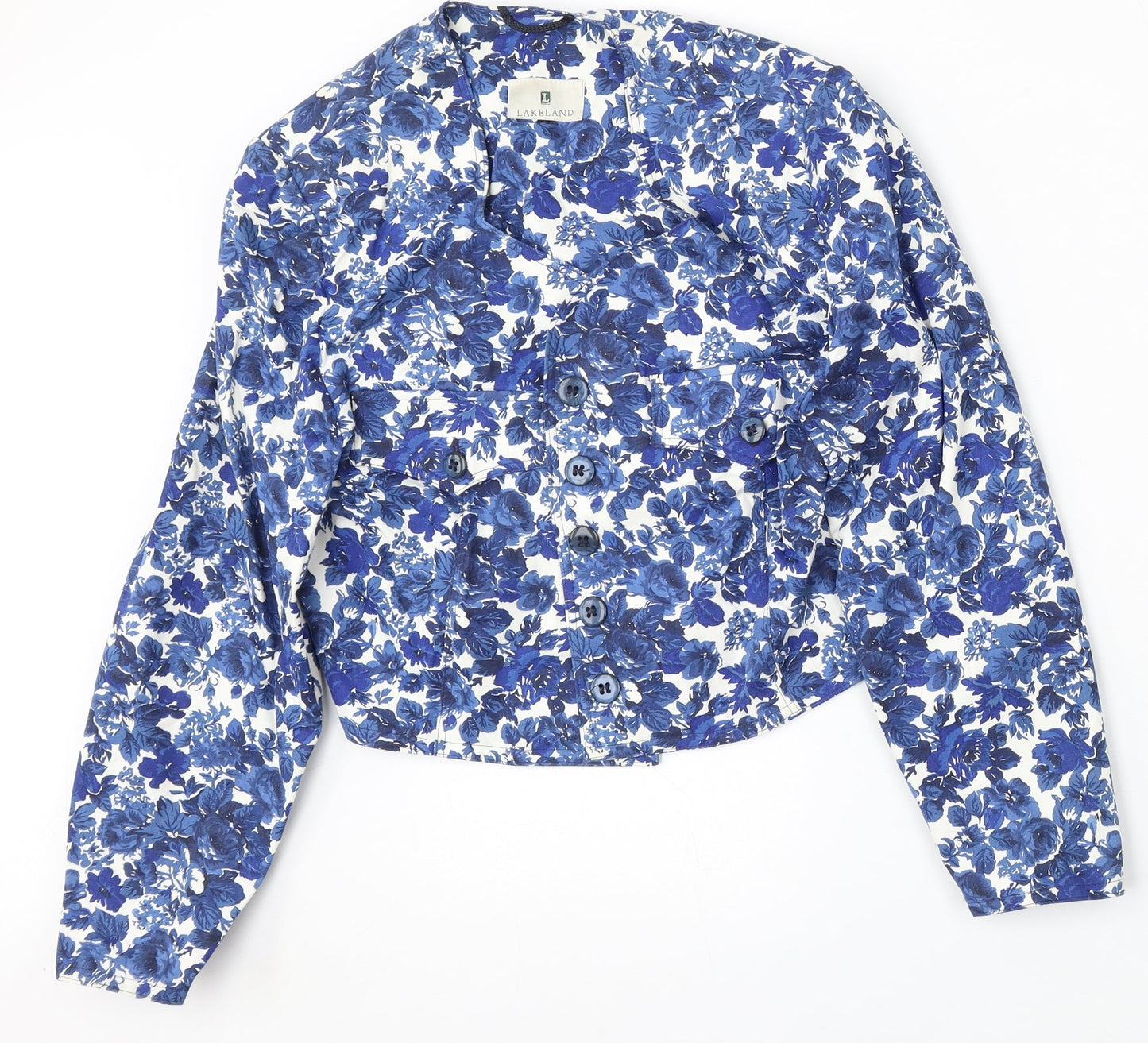 Lakeland Womens Blue Floral Jacket Size M