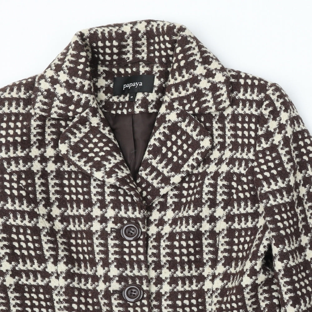 Matalan Womens Multicoloured Geometric Polyester Jacket Suit Size 12