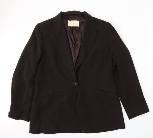 Country Casuals Womens Brown Polyester Jacket Suit Size 14