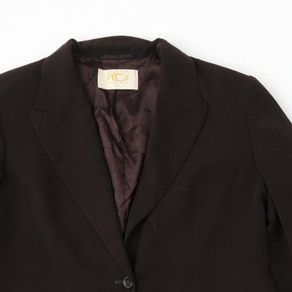 Country Casuals Womens Brown Polyester Jacket Suit Size 14