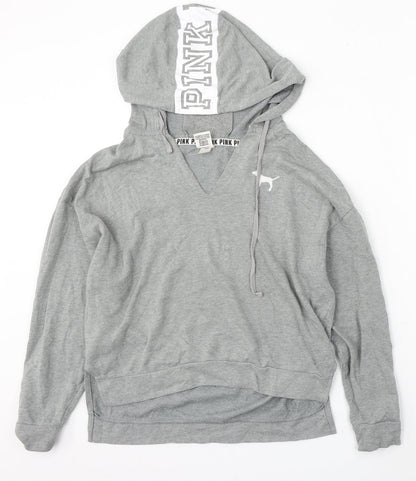 PINK Womens Grey Cotton Pullover Hoodie Size XS