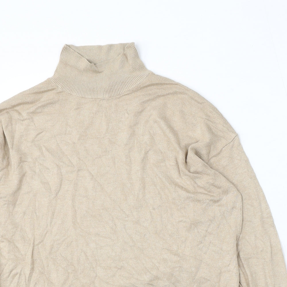 F&F Womens Beige Round Neck Viscose Pullover Jumper Size 10