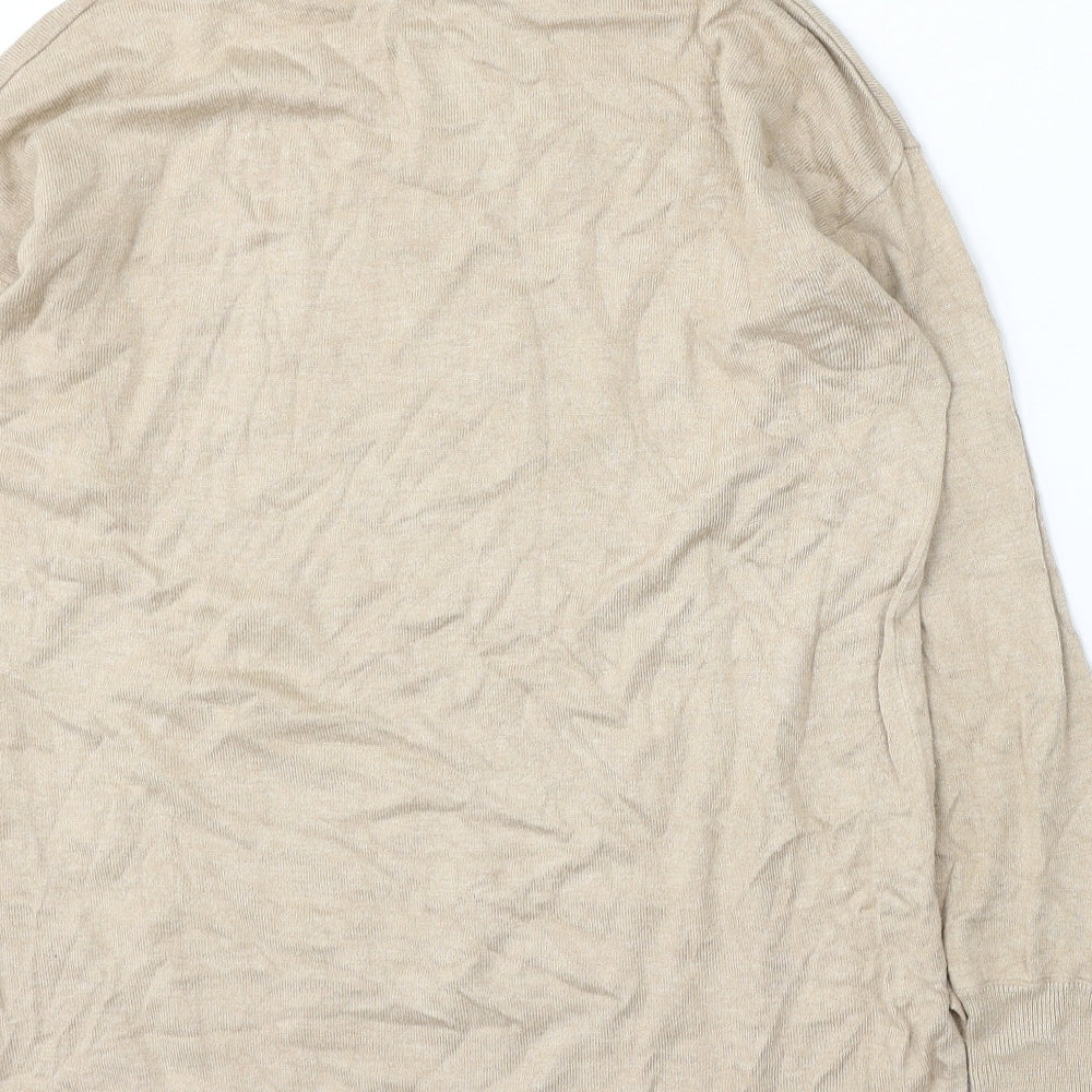 F&F Womens Beige Round Neck Viscose Pullover Jumper Size 10