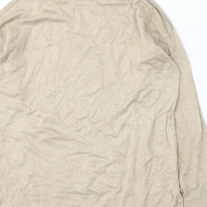 F&F Womens Beige Round Neck Viscose Pullover Jumper Size 10