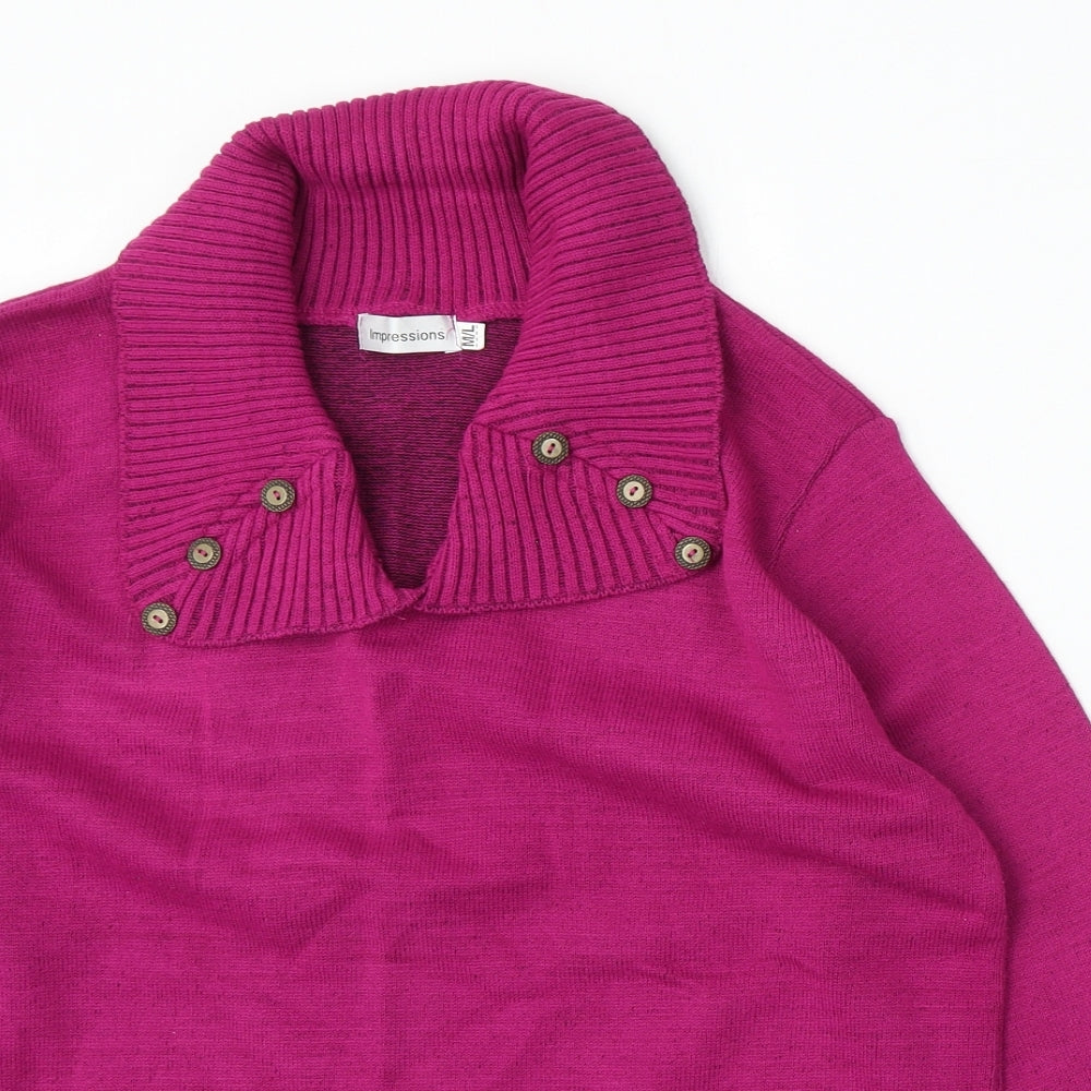 Womens UK Size M Impressions Purple Pullover Jumper