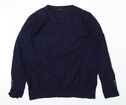 Womens UK Size M M&Co Blue Pullover Jumper