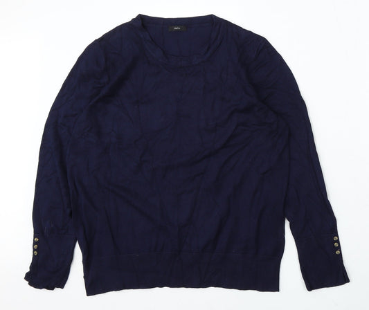 Womens UK Size M M&Co Blue Pullover Jumper