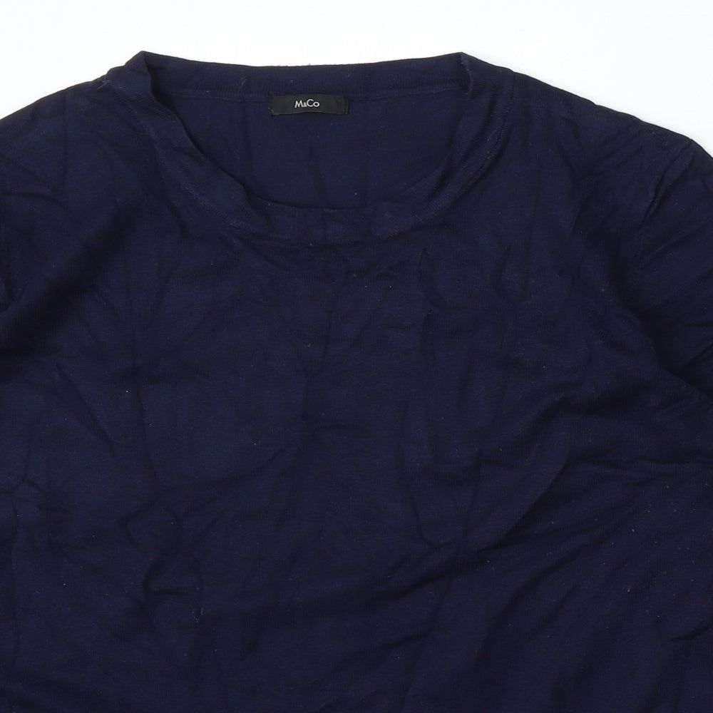 Womens UK Size M M&Co Blue Pullover Jumper