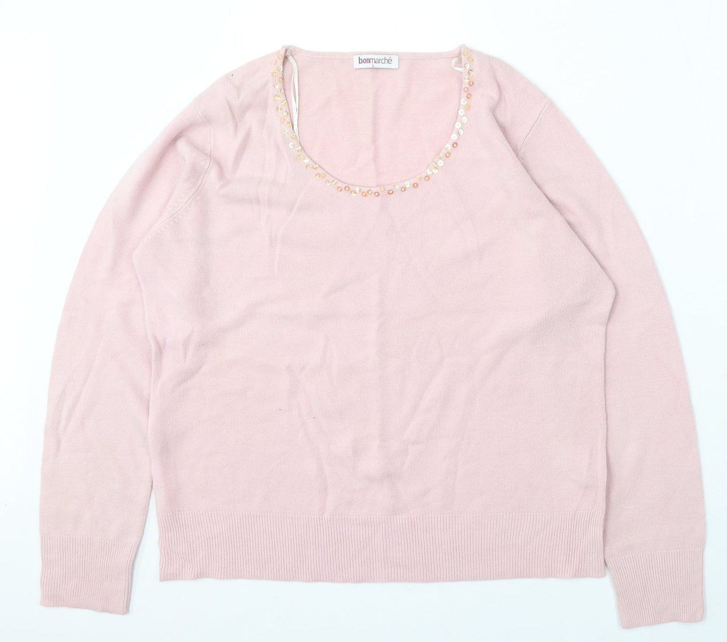Womens UK Size L Bonmarché Pink Pullover Jumper